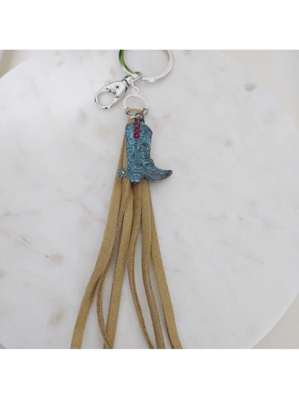 Western Style Boot Tassel Keychain